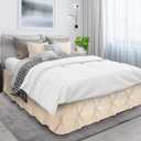 Nestl Beige Cream Bed Skirt Twin Size, Pinch Pleat Twin Bed Skirt, 14" Inch Drop Twin Bedskirt, Hotel Quality Beige Cream Bed Skirts, Microfiber Bedskirt for Twin Bed, Beige Cream Twin Bed Skirt