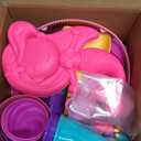TOY Life 23 Pcs Unicorn Beach Toys for Kids Ages 4-8 Collapsible Sand Toys with Silicone Bucket Shovels & Sand Castle Building Kit Molds, Sandbox Toy for Travel, Beach Party, Fishing, Summer Toys