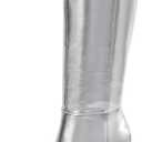 DREAM PAIRS Knee High Boots Women Chunky Heel Pointed Toe Tall Boots for Women Side Zipper Long Boots, Silver, Size 8