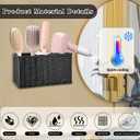 Hair Tool Organizer,Wall Mount Curling Iron Holder,Waterproof Wicker Hot Tools Organizer for Hair Dryer,Flat Irons,Curling Wands,Straighteners Storage,in Cabinet,Bathroom,Vanity (Black)