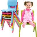6 Chairs Set: Toddler Activity for 1-8 Year Olds with Craft Desk, Durable Kids Desk and Chair Set for Bedrooms, Playroom, and School, G-Multi