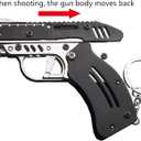 Rubber Band Gun New Generation Upgrade Mini Metal Foldable Toy Gun Keychain Foldable Handmade Toy Decor for Adults Kids