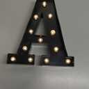 Light Up Black Alphabet Marquee Letters Sign LED Marquee Number Lights Sign for Night Light Home Bar Christmas Lamp Birthday Party Wedding Decoration A