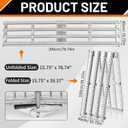 Threlaco Foldable Conveyor Roller Manual Portable 15" W x 78" L Heavy-Duty Galvanized Steel Frame Conveyor Roller Ramp Table for Warehouse Freight Handling Loading Factory(White)