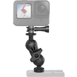 Universal Kayak Action Camera Mount 360 Degree Adjustable Kayak Rail Track Camera Holder Compatible with GoPro Three-Prong Mounts