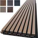 NeatiEase Wood Slat Wall Panels, 4-Piece 96" x 12.6", Soundproof Acoustic Wall Panels for Interior Decor, Noise Cancelling (Rustic Oak)