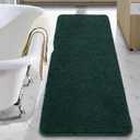 LOCHAS Bathroom Rug Runner 24x60 Inch, Soft Thick Absorbent Microfiber Bath Rugs for Bathroom, Machine Washable, Shaggy Plush Non Slip Bath Mat for Tub, Shower Floor, Quick Dry Mats, Hunter Green (60x24 inch (Rectangular))