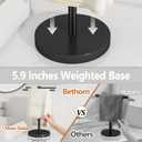 Hand Towel Stand, Stainless Steel Towel Holder for Bathroom Countertop, 15.2 Inch S-Shape Weighted Base Standing Hand Towel Rack Bar Holds 2 Towels for Kitchen Vanity, Black