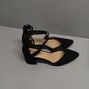 DREAM PAIRS ANNEE Pointed Toe Low Chunky Heels Pump Shoes,Size 8.5W,Black-Nubuck,ANNEE-W