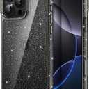 JETech Glitter Case for iPhone 16 Pro Max 6.9-Inch, Bling Sparkle Shockproof Phone Bumper Cover, Cute Sparkly for Women and Girls (Black Titanium)