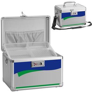 Medicine Lock Box with Combination Lock - 15 * 8.7 * 9.4”, First Aid Safe Medication Storage Organizer Pill Container for Home and Outdoor - Silver