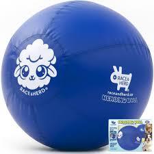 AIERSA Herding Ball for Dogs,Tug of War Dog Toy with Handles for Outdoor Play,Dog Soccer Ball Toy&Indestructible Training Toy Balls for Australian Shepherd,Interactive Toy Balls for Small&Medium Dogs ( Blue)