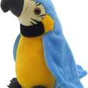 GREUS 9'' Cute Talking Parrot Repeats What You Say Electronic Interactive Plush Toy Stuffed Animal Record Parrot Waving Wings Funny Bird Toys for Children Girls Boys Best Xmas Gift (Blue Parrot)