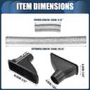 Air Intake Duct, Front Bumper Car Square Brake Air Duct with Extendable Flexible Hose and Hose Band Plastic Aluminum Black, 1 Set