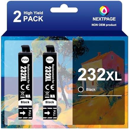 NEXTPAGE 232XL Black Ink Cartridges Remanufactured Replacement for 232 232XL Ink Cartridges Compatible with WF-2930 XP-4200 XP-4205 WF-2950 Printer(232XL Black Ink 2 Pack)