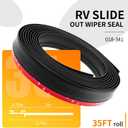 Combo RV Slide Out Seal Kit – Black Rubber 018-312-EKD Wiper & 018-341-EK Base, 1" x 15/16" x 35' D-Seal + 1/2" x 2.75" x 35' Base, Universal RV Slide Out Weather Stripping Replacement