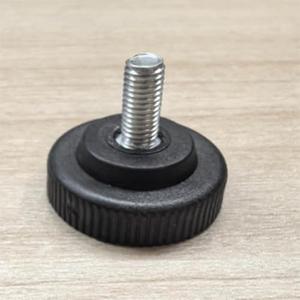 NOVAMAISON Large Desk Feet Knob, Home Office Table Desk Adjustable Leveling Foot, Leveling Feet for Tables Chairs, Black Metal Replacement Parts, 10 Pack