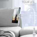 Lamicall Gooseneck Tablet Mount Holder for Bed Flexible Tablet Arm Clamp for Bed, as Gifts Compatible with Pad Pro 10.5, Air 9.7, Mini 7.9, Galaxy Tabs, Switch, More 4.7-11" Device - White