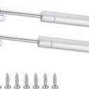 jing 20N4.4 lb Gas Strut Cabinet Hinge Safety Lift Support, Soft Open and Down Lid Support and Buffer Telescopic Cabinet Door Glue Head Gas Spring Supports 6 inch Length (2 Pack)