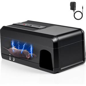 High Voltage Electric Mouse Trap Zapper, Instantly Kills Mice & Rats, No Touch Reusable Indoor Rat Killer Trap for Home, Kitchen, and Commercial Use,Safe and Effective Rodent Control