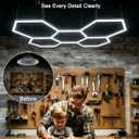 Garage Lights Hexagon led Lights DIY Ceiling LED Shop Light 91630LM for Basement Warehouse Workshop Barbershop Car Care Wash Room Auto Beauty Gym Exhibition Hall 14 Grids with Rectangle Frame 6500K