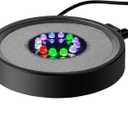 NICREW Multi-Colored Aquarium LED Bubbler Stone Disk, Fish Tank Bubbler with Auto Color Changing LEDs (4 inch)