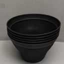 RooTrimmer 5 Pack 10 Inch Plant Pots , Plastic Flower Pots with Drainage Holes, Large Planters for Indoor Outdoor Garden, House Plants, Flowers, Herbs, Gardening Gifts, Black