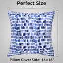JMGBird Water-Resistant Outdoor Pillows Set of 2, 18x18 inch Durable White with Gradient Square Pattern Throw Pillows with Inserts for Patio Furniture
