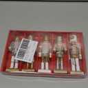 SEWACC 1 Set Christmas Nutcracker Ornaments Gold and Silver Glittered Christmas Soldier Nutcracker Wooden Figurine Collectible Decoration for Xmas Holiday Party Decor