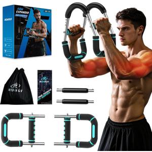 Twister Arm Trainer, Adjustable 5 Resistance Levels (40-130 lbs) Chest & Arm Workout Equipment for Men & Women, Ergonomic Home Gym Strength Trainer with Anti-Slip Handles & Carry Bag Twister Arm Trainer, Adjustable 5 Resistance Levels (40-130 lbs) Chest & Arm Workout Equipment for Men & Women, Ergonomic Home Gym Strength Trainer with Anti-Slip Handles & Carry Bag