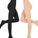 Compression Pantyhose for Women & Men, 2 Pairs 15-20mmHg Medical Graduated Compression Stockings Leggings, M