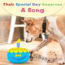 Dog Birthday Cake Toy 5.9", Larger Plush Dog Gift with Electronic Music Box, Plays Happy Birthday Song & Puppy Bark Melody, Party Decoration for All Breeds Dogs, Blue