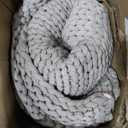 YnM 100% Cotton Weighted Blanket, Handmade Chunky Knitted Throw, No fillers Design, Soft and Breathable, Machine Washable Bed Blanket for Sleep or Home Decor (Lighte Grey, 60x80 Inch, 25lbs)
