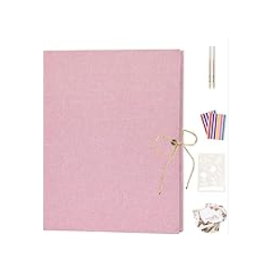 AIOR Photo Album Scrapbook 11x8.3 Inch 60 Pages Linen Cover DIY Scrapbook Album for 3x5 4x6 5x7 6x8 Pictures Scrapbook Photo Album for Baby Anniversary Family Photo Albums Gifts