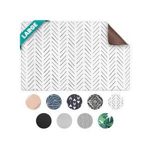 Large Dog Food Mat, Waterproof Pet Bowl Mat for Food and Water, Durable Nonslip, 16.5" x 28"