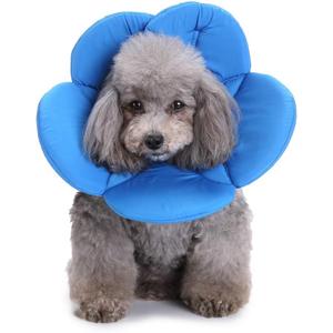 Elizabethan Collar, Soft & Waterproof Grooming & Recovery Collar for Puppy & Small Medium Dogs (L Neck:13-15in, Blue)