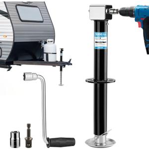 Kohree 5000 lbs A-Frame Trailer Jack Heavy Duty, 20-24V Cordless Drill Compatible, 25" Vertical Travel, Quick & Adjustable Drop Leg RV Tongue Jack with Drill Socket for Utility Yacht Trailer