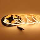 COB LED Strip Lights, 16.4ft Ultra High Density 12V Tape Light, 480LED/m, CRI 90+, 8mm Width Cuttable Flexible Dimmable DIY LED Lighting for Home Indoor Decor&Commercial Use (No Power Supply) (3000K Warm White)