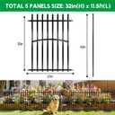 Metal Garden Fence 40in H x 27in W (10 Panels, Total Length 23ft), No Dig Animal Barrier Fence for Dogs, Heavy Duty Tube Decorative Garden Edging Border, Outdoor Rustproof Landscape Fencing for Yard