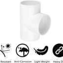 3 Way 4" PVC Tee Pipe Fittings Adapter (Socket x Socket x Socket) Furniture Grade SCH40 4 Inch PVC Elbow Pipe Connector for DIY PVC Shelf Garden Support Structure Storage Frame