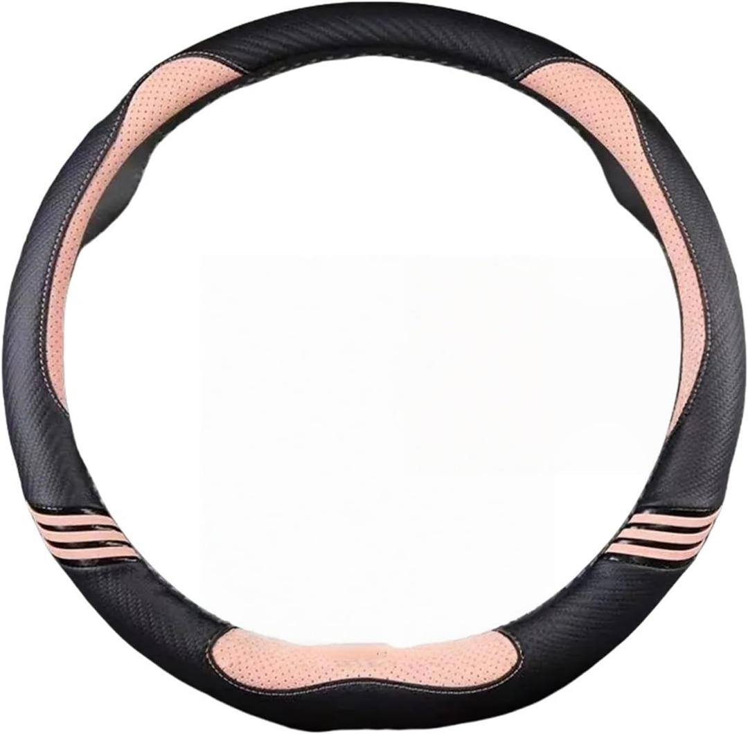 Carbon Fiber Leather Car Steering Wheel Cover Compatible with Lexus 250 RX350 Is350 GX460 Is300 ES350 RC LS NX CT200h(PIN K)