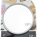 Jacent Dip & Dab 12X Magnification Cosmetic Mirror With Suction Cups, 5 Inch Diameter - 1 Pack