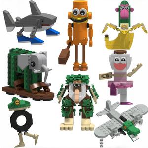 8 Pcs Italian Brainrot Action Building Blocks SetTralalero Tralala Collectible Figurines.Viral Desk Decor Giftfor Kids Boys, Girls and Adults