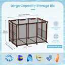 Extra Large Pool Storage Bin, Metal Rolling Float Swimming Equipment Holder Organizer Cart with Mesh, Brown XL