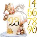 Large Acrylic Cake Numbers Topper, 3.5 inch 0-9 Numbers Happy Birthday Cake Topper Gold Acrylic Wedding Party Cupcake Toppers for Birthday Party Wedding Anniversary Decorations