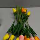 24 Pcs Artificial Tulips Flowers Mixcolor Real Touch Fake Tulips Fake Flowers for Mother's Day 13.5" Faux Tulips Faux Flowers Bulk Artificial Tulips Flowers for Vase Centerpieces Home Wedding Bouquet