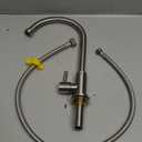 Cold Water Faucet Only  Brushed Nickel Stainless Steel Single Hole Faucets High Arc Utility Sink Faucet for Laundry, Outdoor, 3/4'' Thread End Garden Hose Adapter