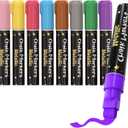 Celepen Window Chalk Markers for Cars Glass Washable, 8 Colors Metallic Jumbo Liquid Chalk Marker Pens with 10mm 3 in 1 Nib Wide Tip, Chalkboard Markers Car Window Paint Pen for Auto, Mirror, Poster