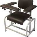 Helsevesen Comfortable Padded Blood Drawing Chair, Phlebotomy Chair with Adjustable Armrest (Coffee Brown)