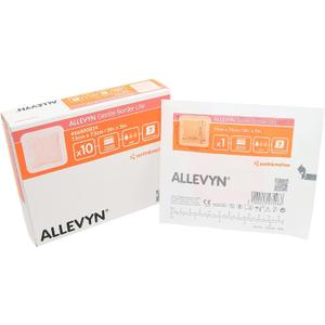 Allevyn Gentle Border Lite Foam Dressing, 3" x 3" (7.5 cm x 7.5 cm), Sterile Adhesive, Pack of 10